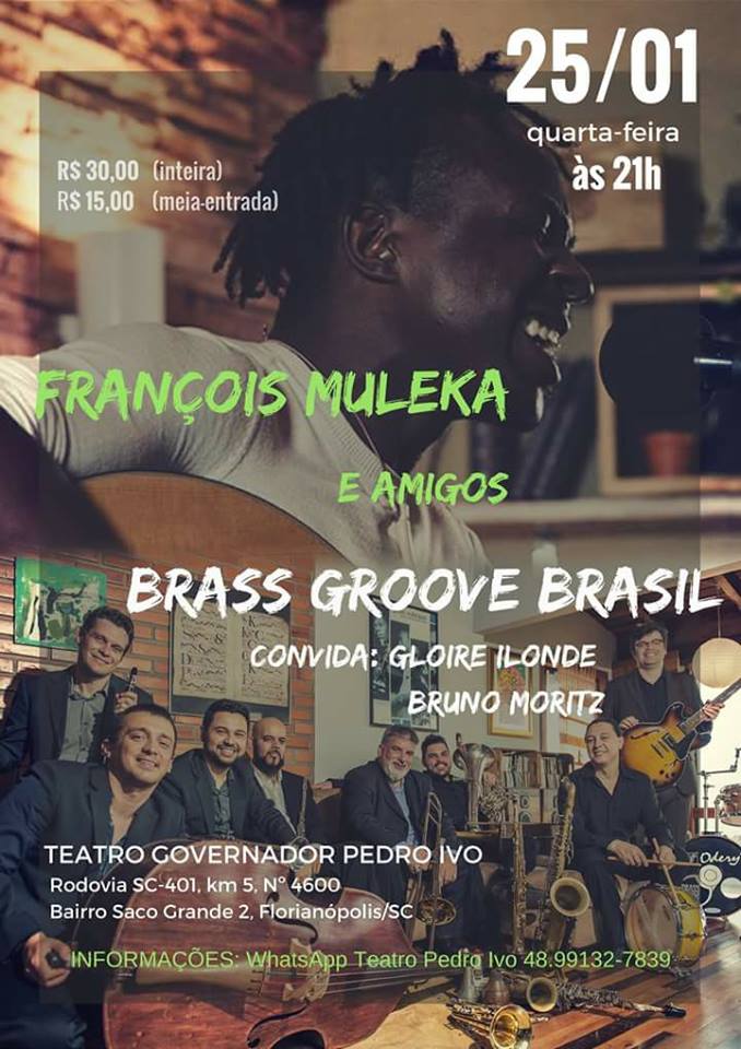 Show de Brass Groove Brasil com François Muleka, Gloire Ilonde e Bruno Moritz