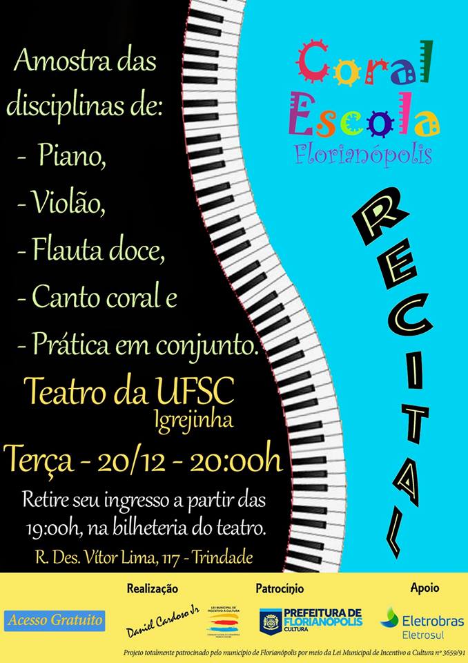 Recital gratuito do Projeto Coral-Escola Florianópolis