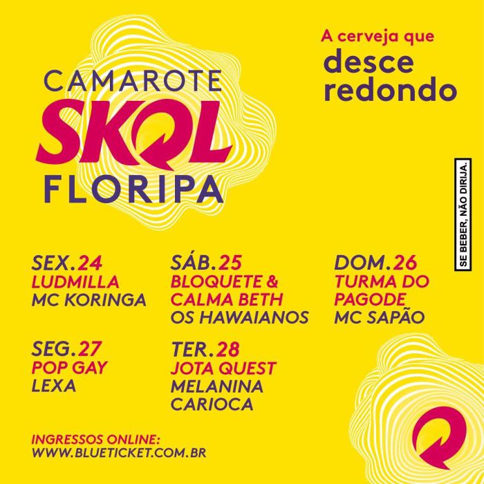 Carnaval Skol Floripa 2017 terá cinco dias de shows nacionais gratuitos