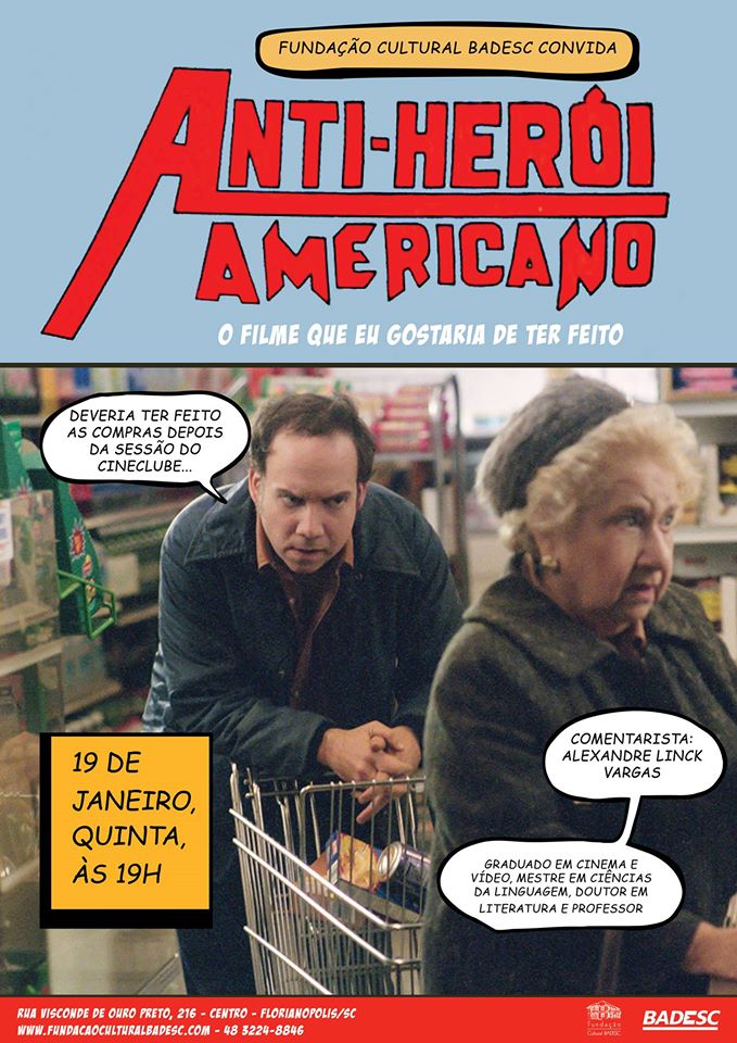 Cineclube Badesc exibe "Anti-Herói Americano", adaptação cinematográfica dos quadrinhos de Harvey Pekar