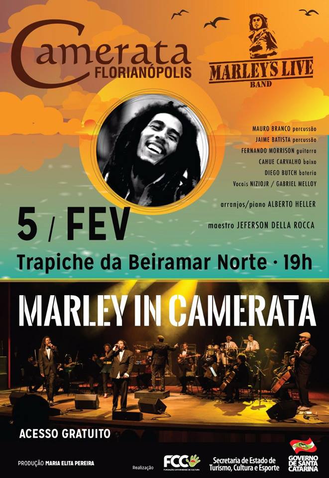 Marley in Camerata gratuito ao ar livre na Beira Mar