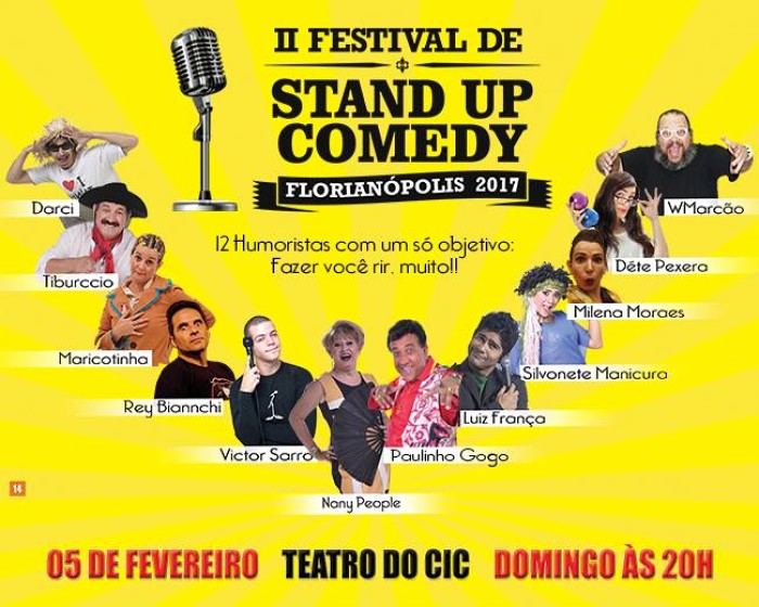 2º Festival de Stand Up Comedy reúne 12 humoristas no Verão Cultural CIC 2017