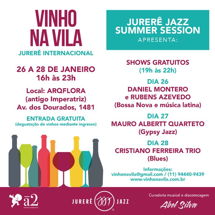 ​Festival "Vinho na Vila" terá degustação de 200 rótulos, palestras, gastronomia e música ao vivo