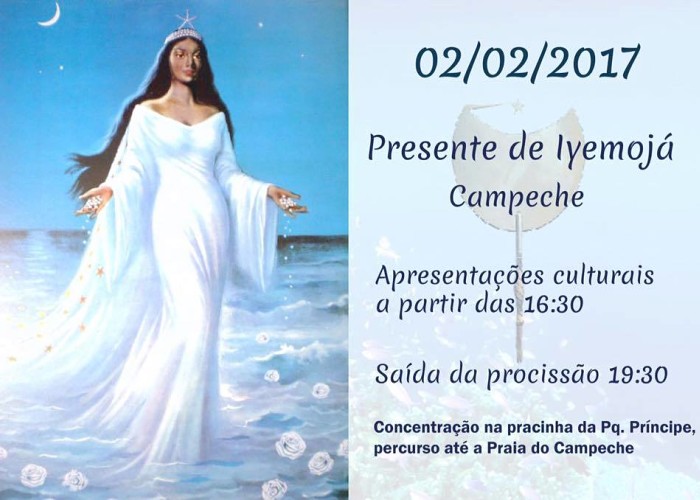 Presente de Iyemojá do Campeche com procissão e apresentações culturais