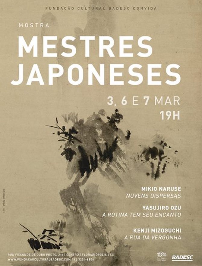 Cineclube Badesc exibe Mostra Mestres Japoneses