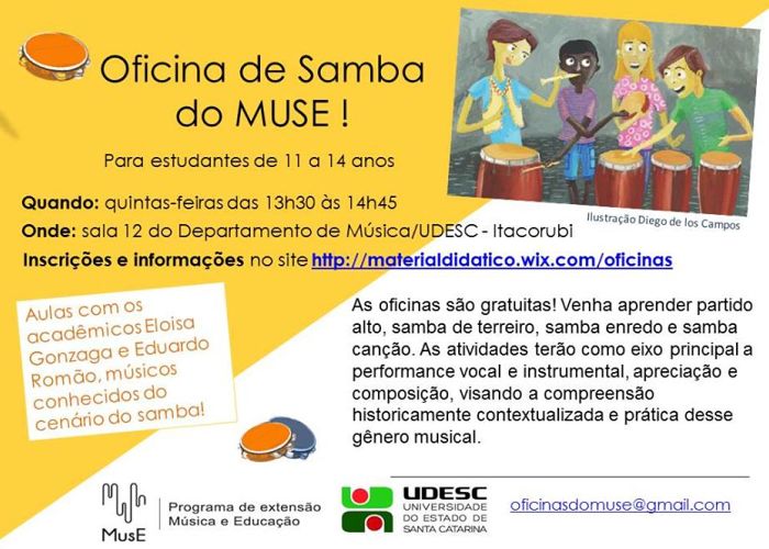 MusE Udesc abre inscrições para Oficinas gratuitas de Música para crianças e adolescentes