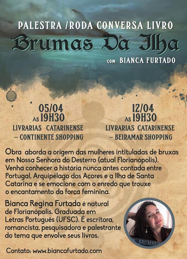 Palestra do livro "Brumas da Ilha" com Bianca Furtado