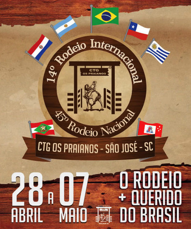 45º Rodeio Nacional e 14º Rodeio Internacional do CTG Os Praianos terá competições e mais de 23 shows durante dez dias