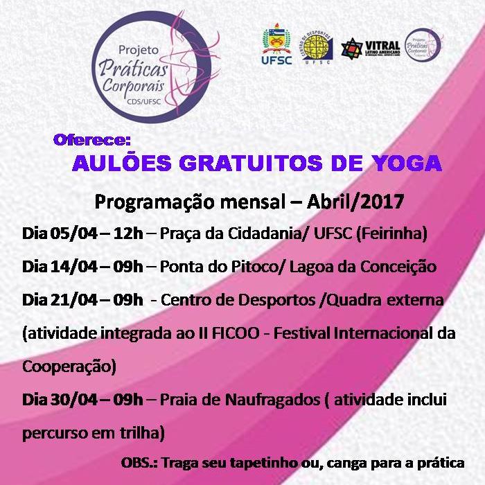 Projeto da UFSC oferece aulões gratuitos de yoga à comunidade durante abril
