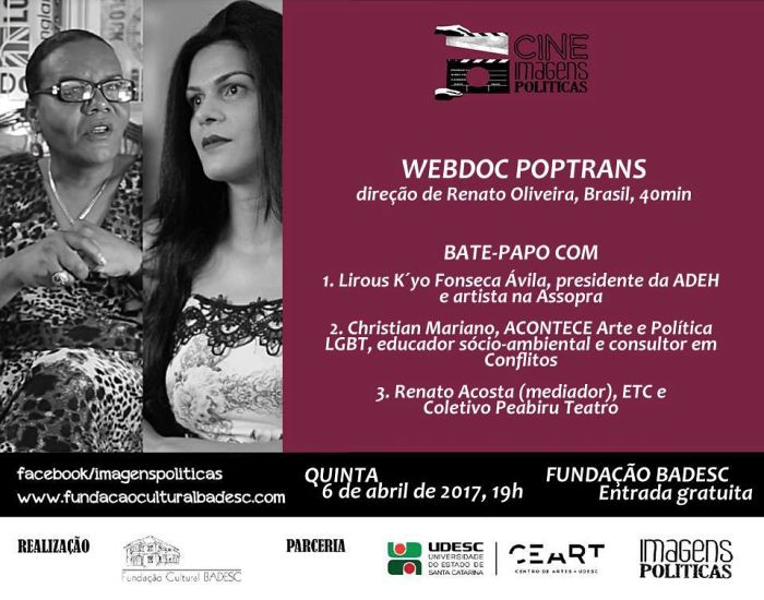 Cine Imagens Políticas exibe webdocumentário "PopTrans" de Renato Oliveira