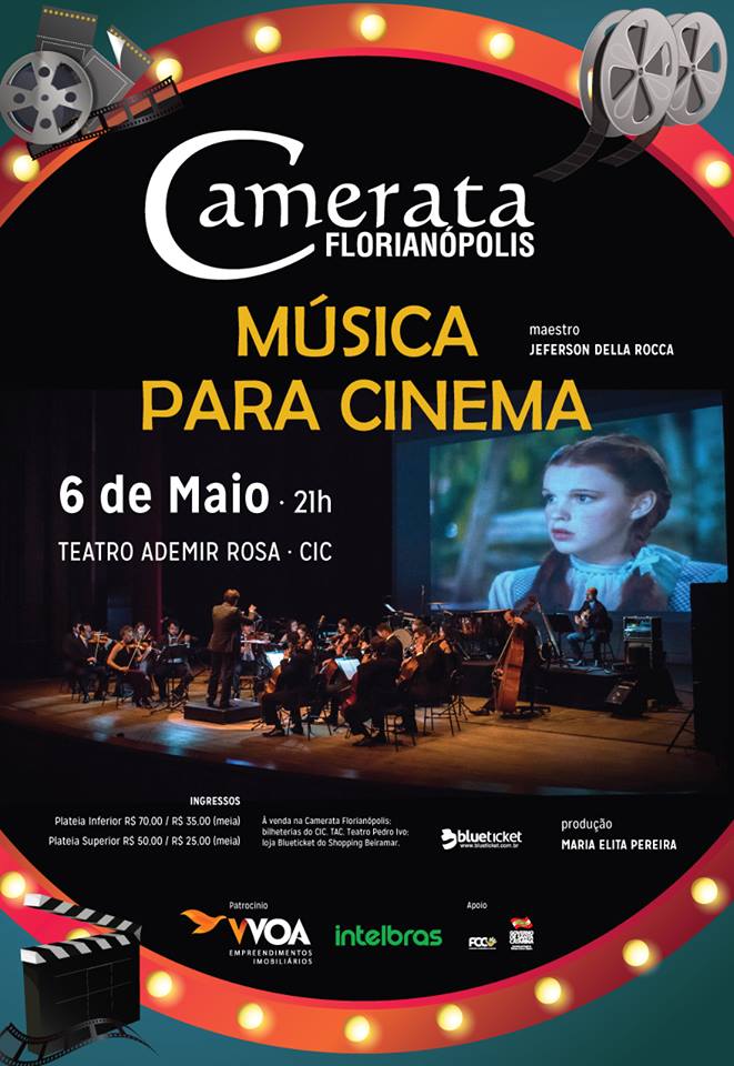 Camerata Florianópolis apresenta "Música para Cinema" com grandes temas de filmes do século XX