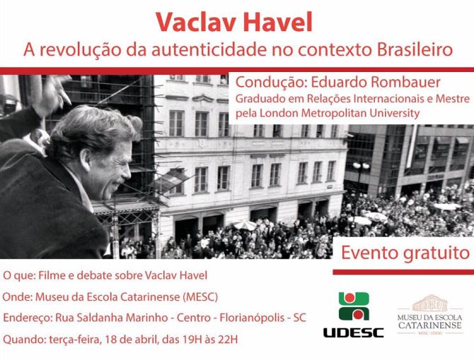 Exibição gratuita de filme e debate sobre Vaclav Havel