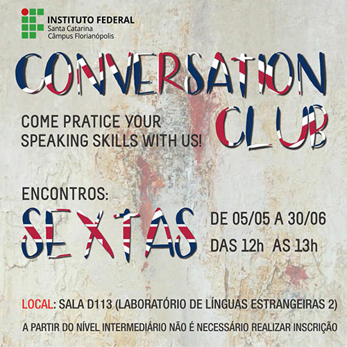 "Conversation Club" oferece encontros gratuitos de conversação em inglês