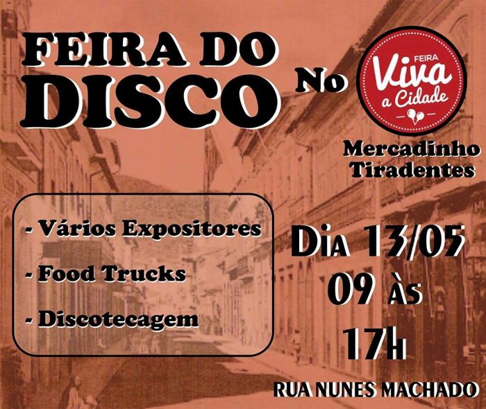 Feira Do Vinil no Viva a Cidade com vários expositores, discos raros, trocas, vendas e discotecagem