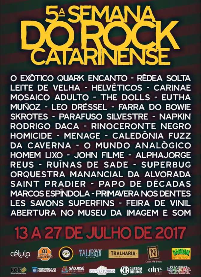 5ª Semana do Rock Catarinense terá 37 atrações musicais durante dez dias