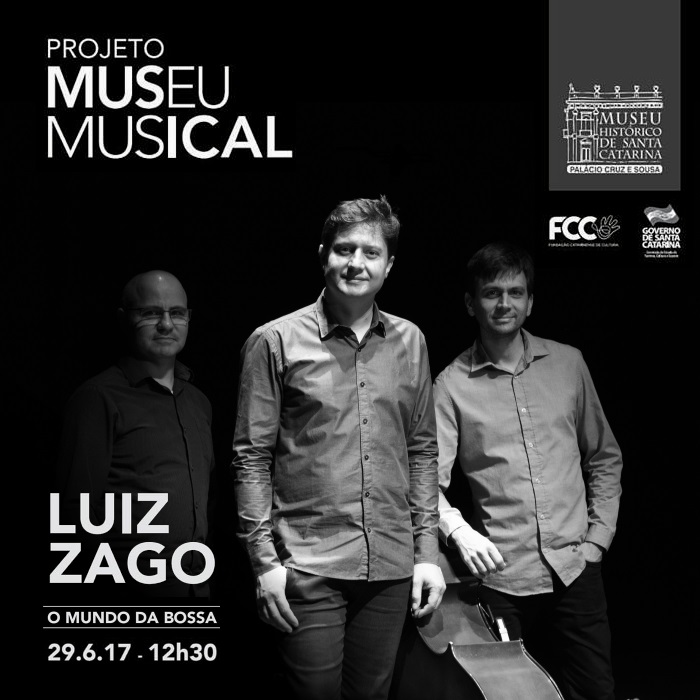 Museu Musical com show gratuito de Luiz Zago Trio no Jardim do Palácio