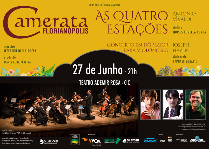 Camerata Florianópolis apresenta "As Quatro Estações" de Vivaldi e Concerto Nº 1 de Haydn