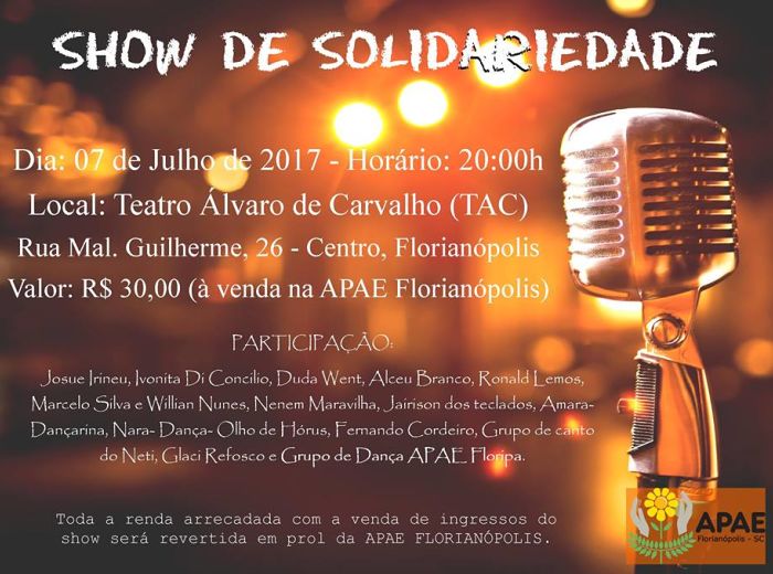 Show de Solidariedade em prol da Apae de Florianópolis