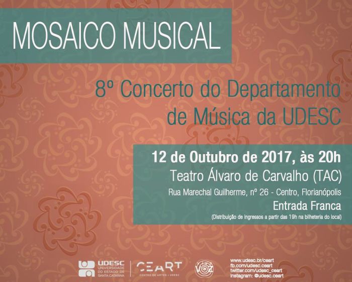 Mosaico Musical – 8º Concerto do Departamento de Música da Udesc