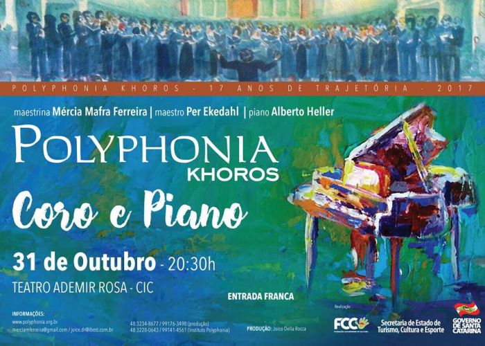 Concerto gratuito "Coro e Piano" com Polyphonia Khoros e Alberto Heller