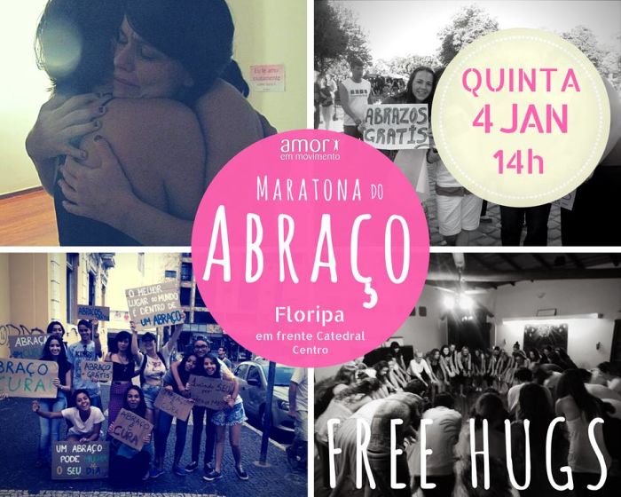 Maratona do Abraço vai distribuir 1000 abraços nas ruas de Floripa