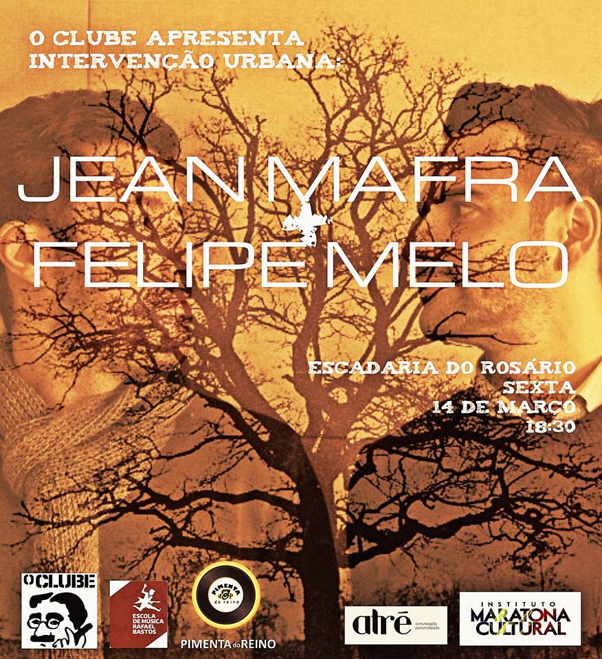 Show gratuito de Jean Mafra e Felipe Melo no projeto Intervenção Urbana