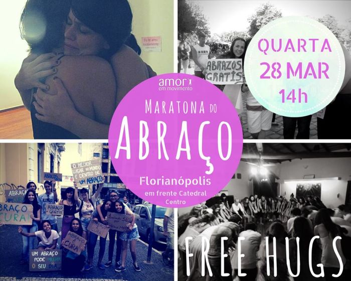 Maratona do Abraço irá distribuir 1000 abraços nas ruas de Floripa