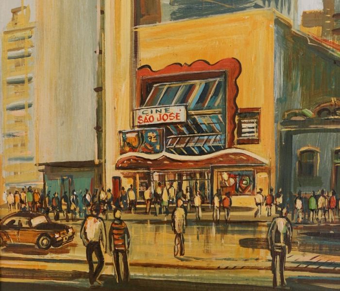 Exposição de pinturas “Cinemas (de rua) de Floripa” do artista plástico catarinense Átila Ramos