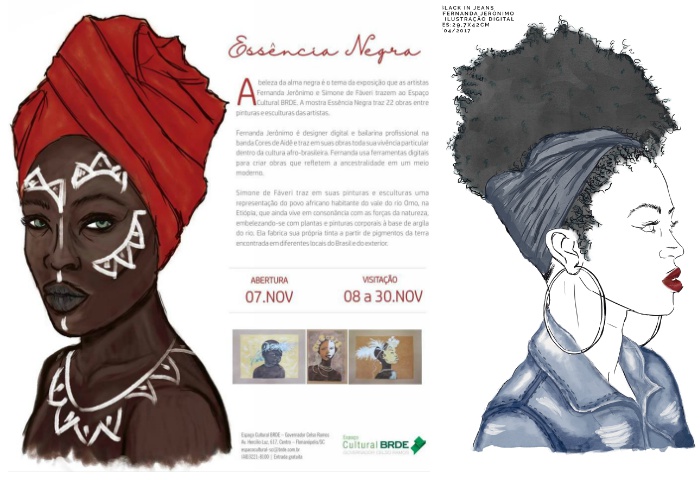 Exposição "Essência Negra" das artistas Fernanda Jerônimo e Simone de Fáveri
