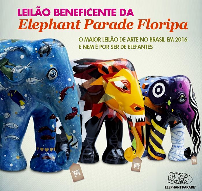 Leilão beneficente das esculturas da Elephant Parade Floripa