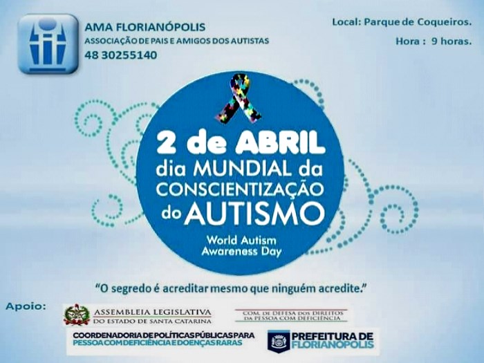 Dia Mundial de Conscientização pelo Autismo no Parque de Coqueiros