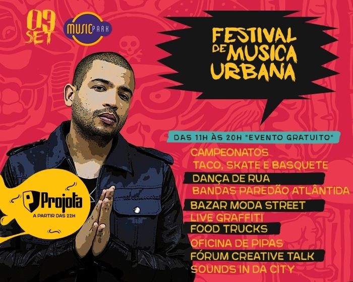 Festival de Música Urbana – FMU com campeonatos esportivos, shows, bazar, Food Trucks e oficinas
